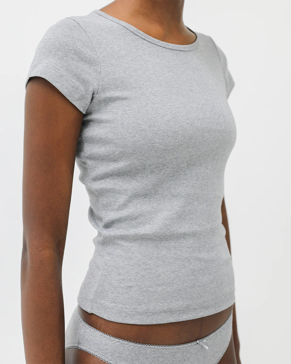 The Baby Tee 2 Pack: Cotton Jersey Baby Pink & Grey - Image 5