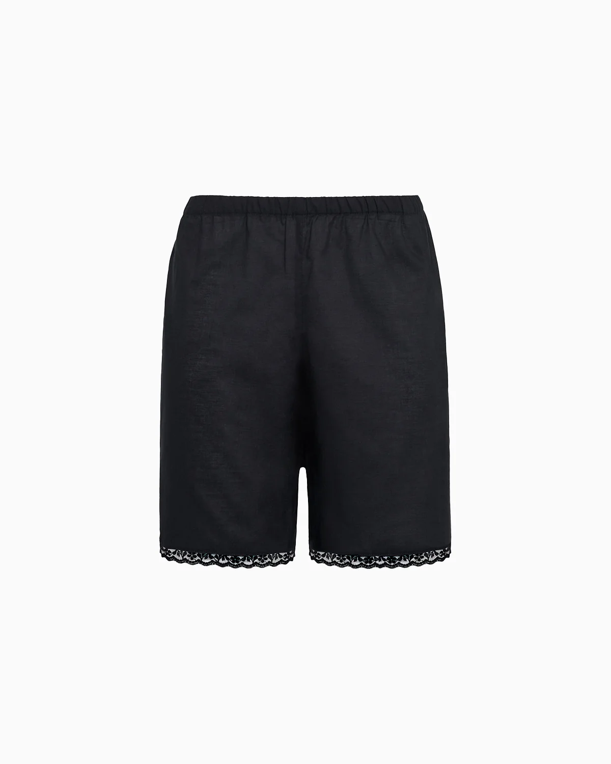 The Bermuda Short: Black Cotton Voile