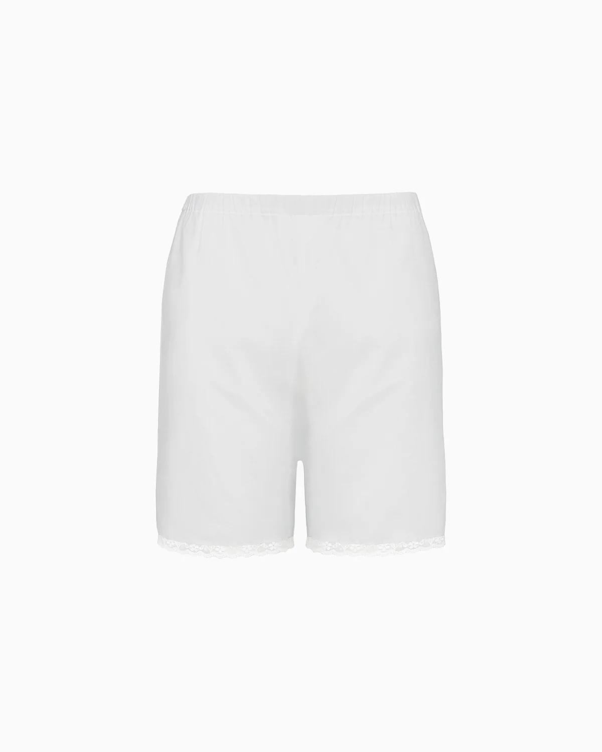 The Bermuda Short: White Cotton Voile