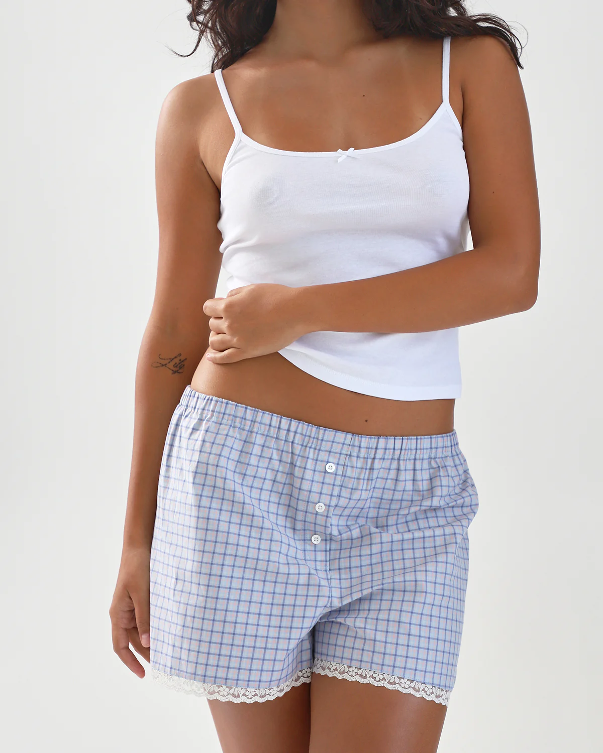 The Boxer: Blue Check French Poplin - Image 5