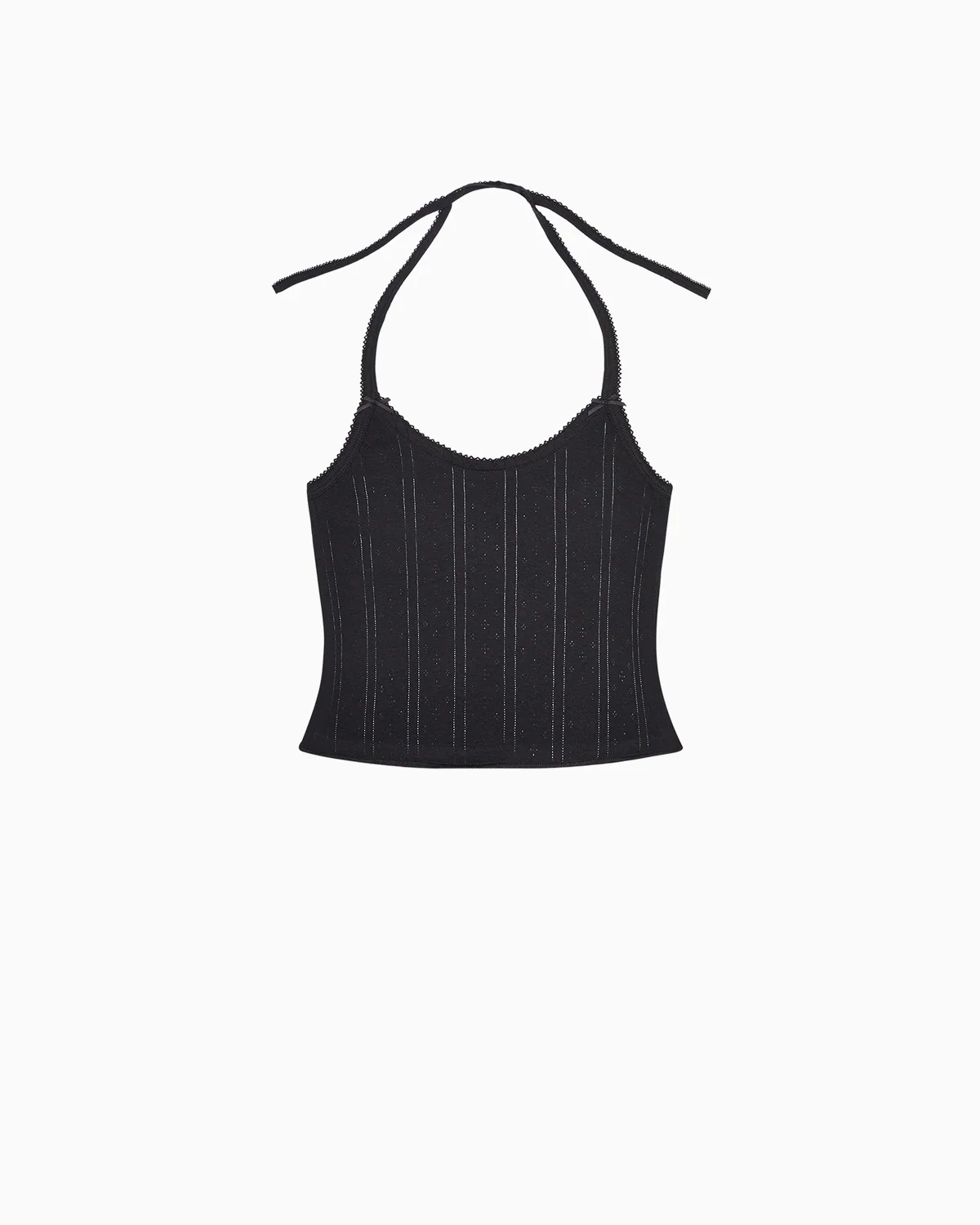 The Halter: Black Pointelle