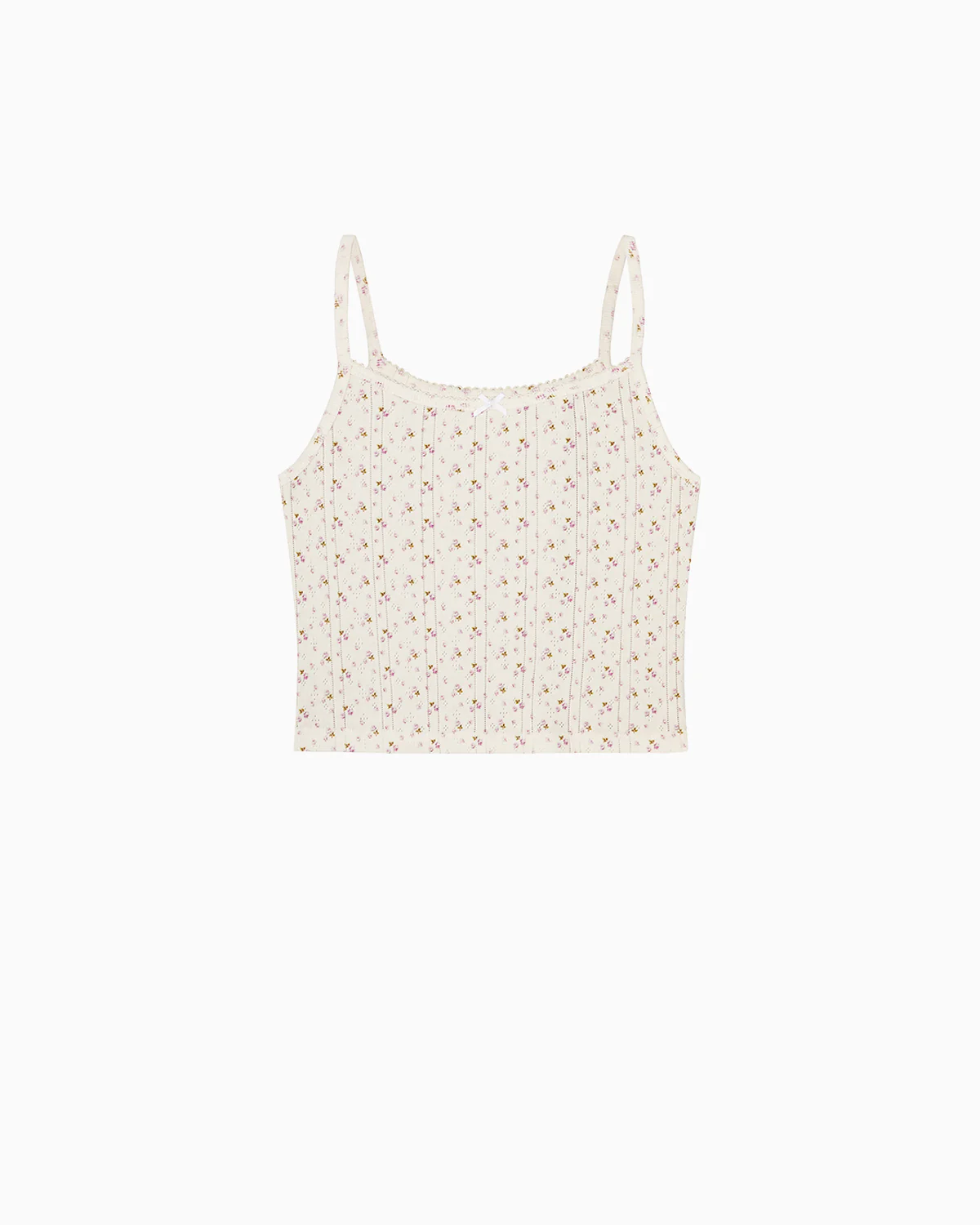 The Crop Picot Tank: English Rose Pointelle
