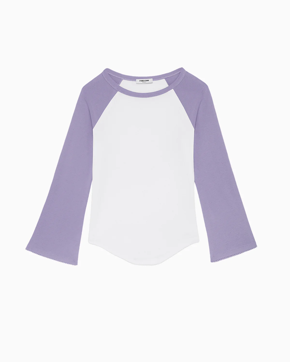The Raglan: White / Lilac Cotton Jersey