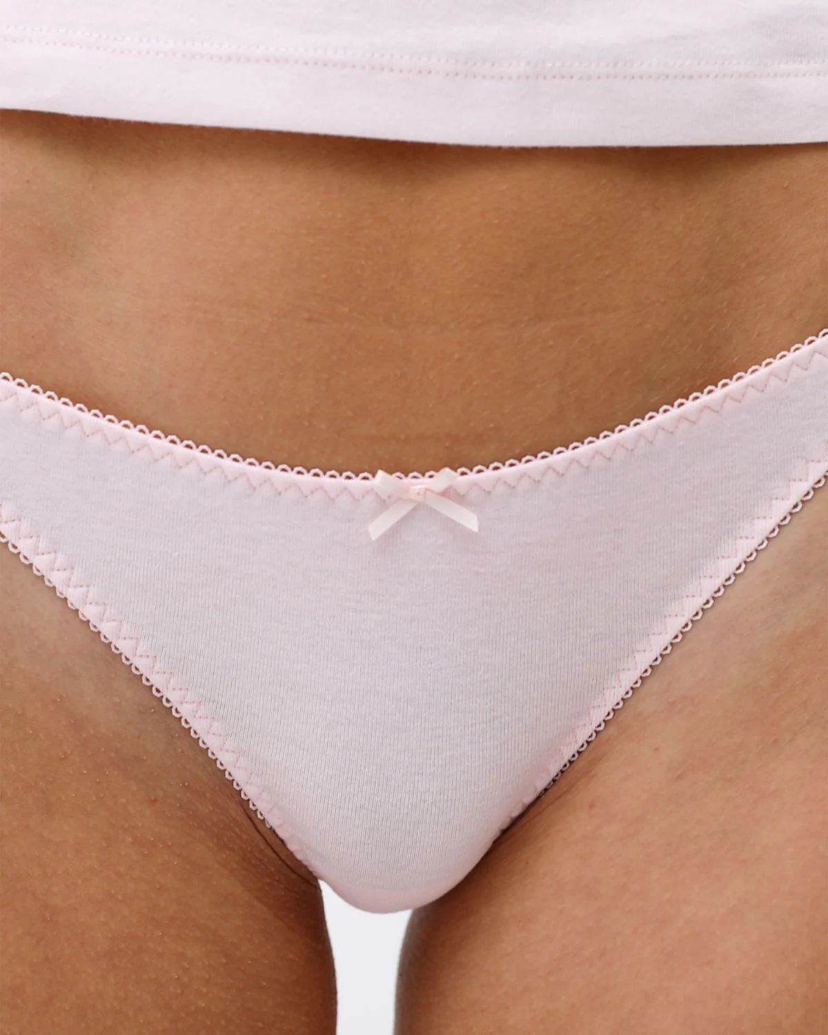 The Thong 3 Pack: Cotton Jersey Brown, Baby Pink, Black - Image 8
