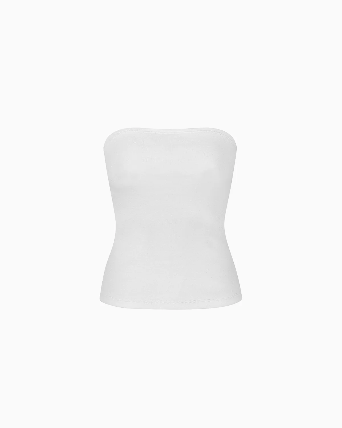 The Tube Top: White Cotton Jersey